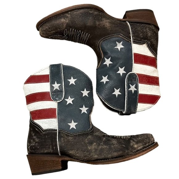Roper Patriotic Ankle Boots - Red, White, Blue - Picture 3 of 8